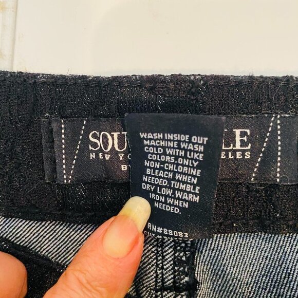 NEW Sound Style Elegant Black Jeans Floral Lace Overlay Sz 8 Preppy - Picture 8 of 12